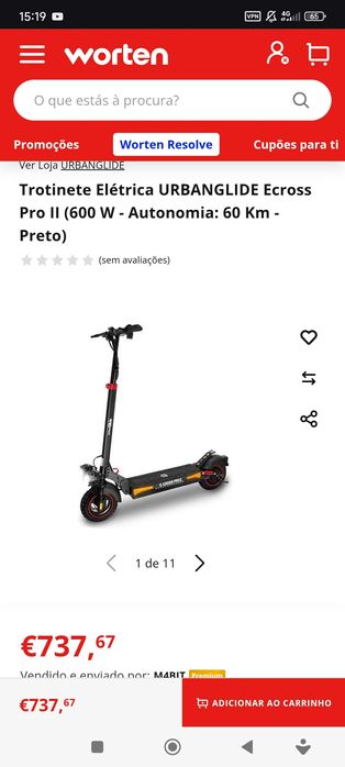 Trotinete UrbanGlide E-cross Pro 2 impecavel