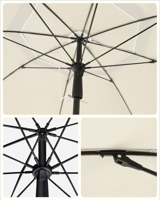 Parasol ogrodowy 160 x 196 cm beżowy