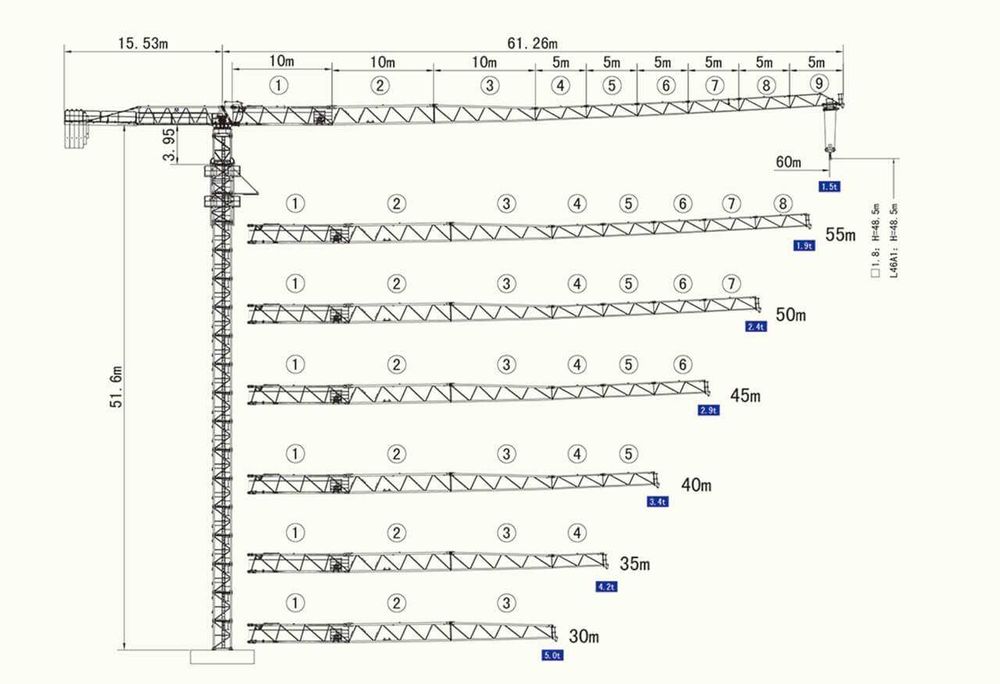 Новий баштовий кран Dahan QTZ125 (H6015A2)