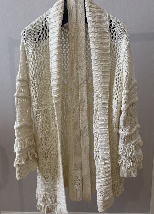 Брендовий в'язаний кардиган молочного кольору, розмір S (Twin-Set)