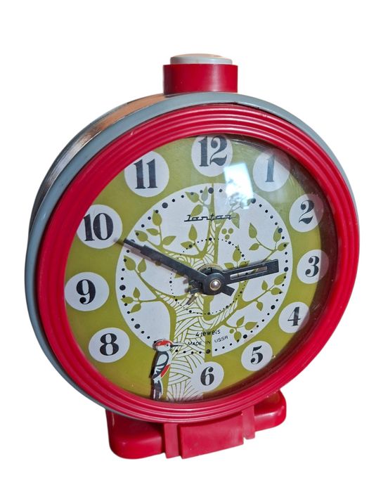 Unikat Stary budzik zsrr JANTAR Dzięcioł 1968 rok USSR prl Sprawny