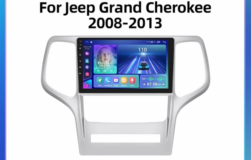 Rádio 9" android Jeep Grand Cherokee CARPLAY WIFI GPS 2/32GB Novo