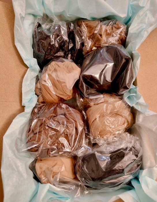 Rajstopy damskie cienkie błyszczące luksusowe miękkie 8 par roz.4