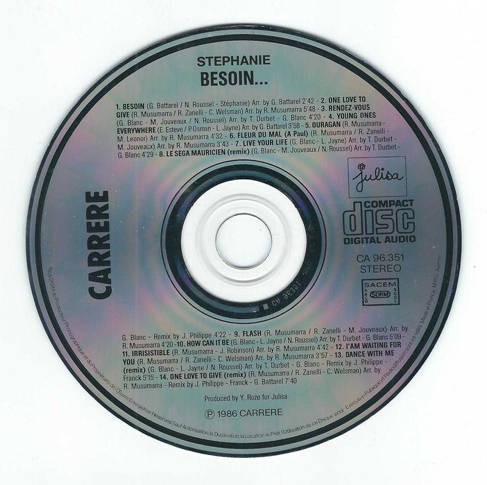 CD Stephanie - Besoin (1986) (Carrere)