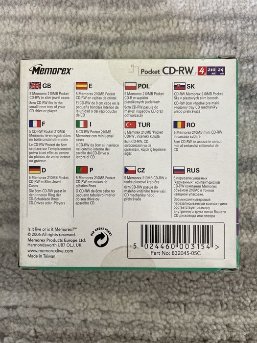 5 CD-RW Pocket Memorex445294079661189122