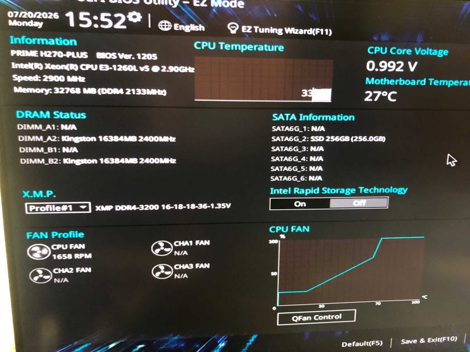 Материнская плата Asus Prime H270-Plus + xeon 1260L