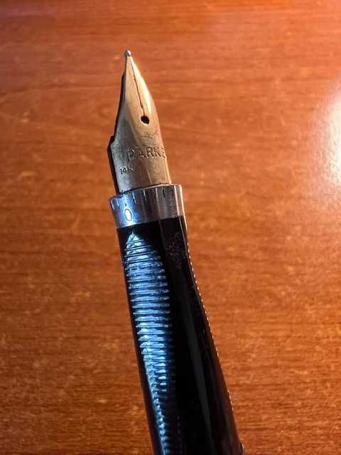 Caneta de tinta permanente Parker 75 Ciselé Prata Esterlina 925 com aparo Ouro 14k (Anos 70) – Vintage