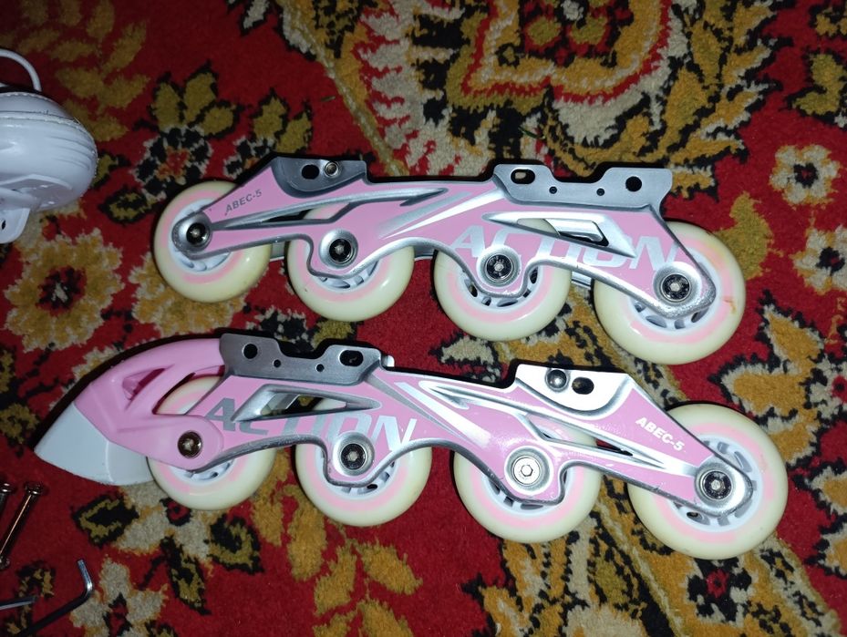 Роликові ковзани 2 в 1 Action рожеві розмір 33-36