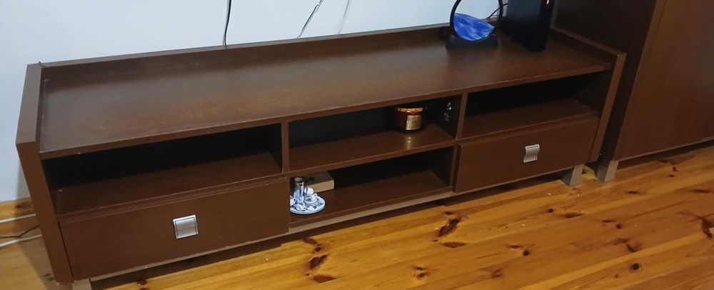 Meble do salonu Witryna + szafka RTV + regał wiszący