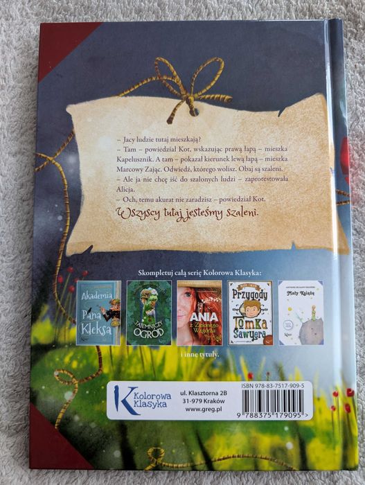 Książka dla dzieci Alicja w Krainie Czarów - Lewis Carroll