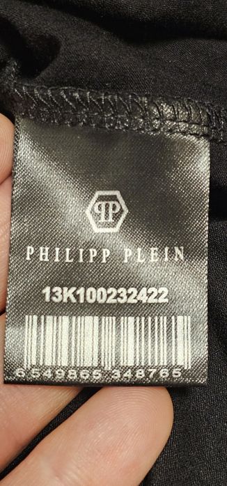 Philipp Plein Damski cekinowy top z czaszką i napisem  rozmiar L