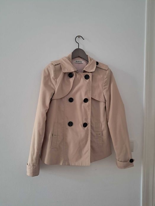 Gabardine curta beje