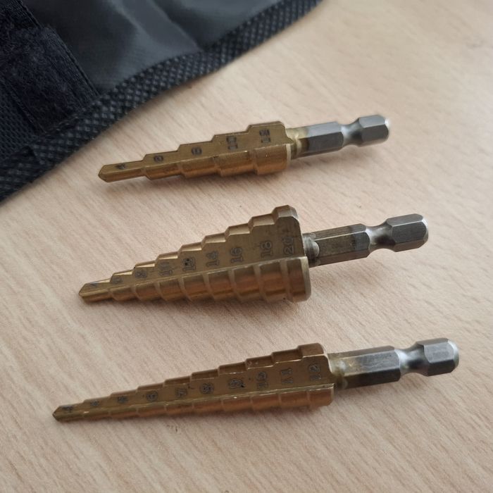 Novo. Kit  Broca Escalonada 5mm à 35mm eixo de 10mm