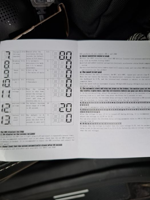 Monometro multifunções OBD2