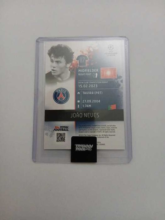 João Neves PSG 19/75 Topps Total Football