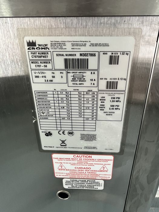 Фризер для мʼягкого морозива Taylor C707