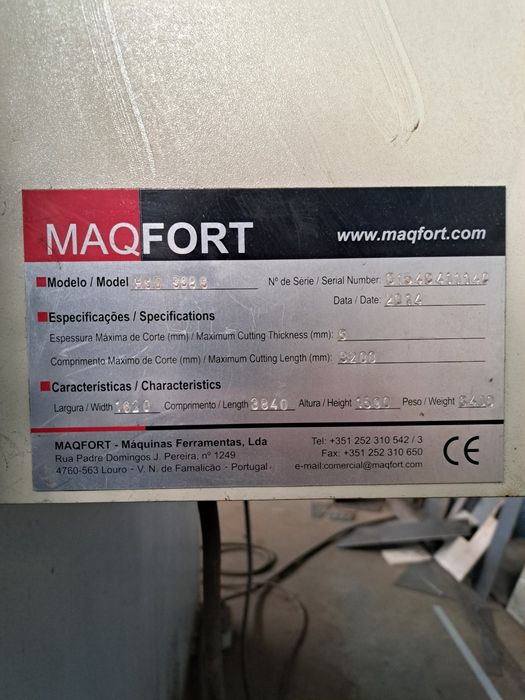 GUILHOTINA MAQFORT 3.00 METROS 6 MM  maquinas da metalomecanica