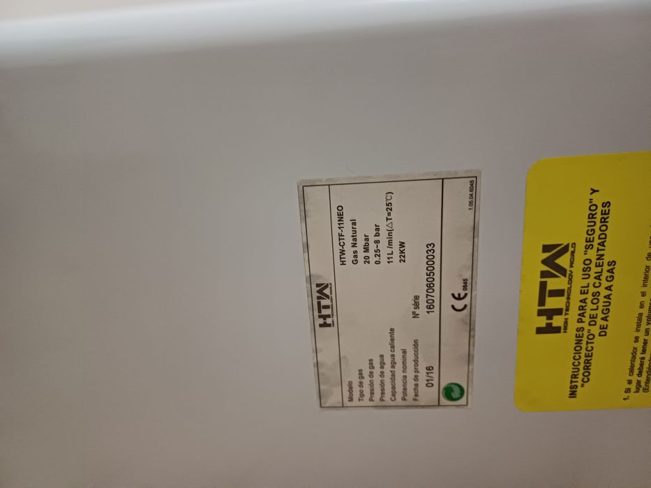 Esquentador HTW gás natural