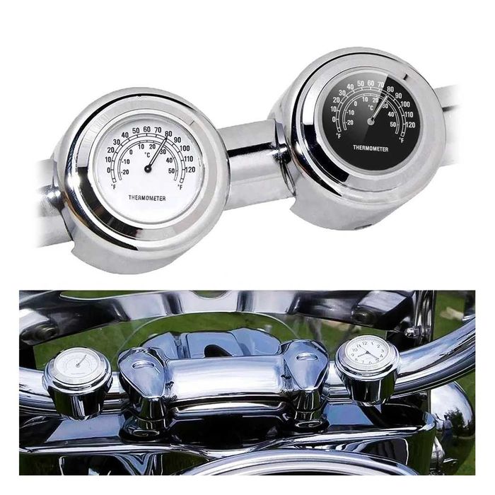 Manómetro temperatura relógio moto cafe racer