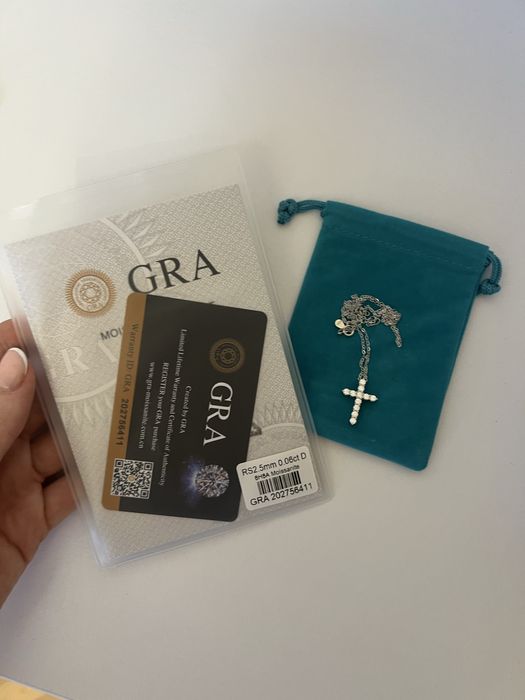 Ланцюжок з хрестиком цепочка з діамантами tiffani тіфані муассаніт