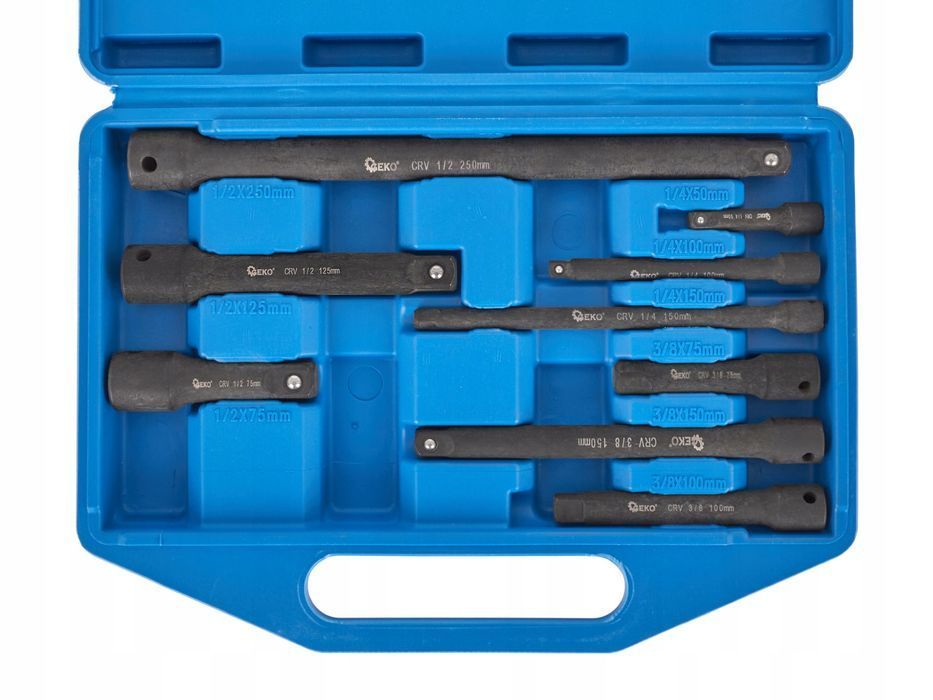 Zestaw przedłużek udarowych 1/4" 3/8" 1/2" CrV 9szt.