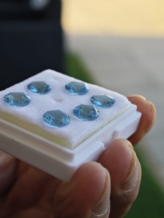 Topázio Azul Sky/Swiss Lapidado – Pedra Fina de Alta Transparência