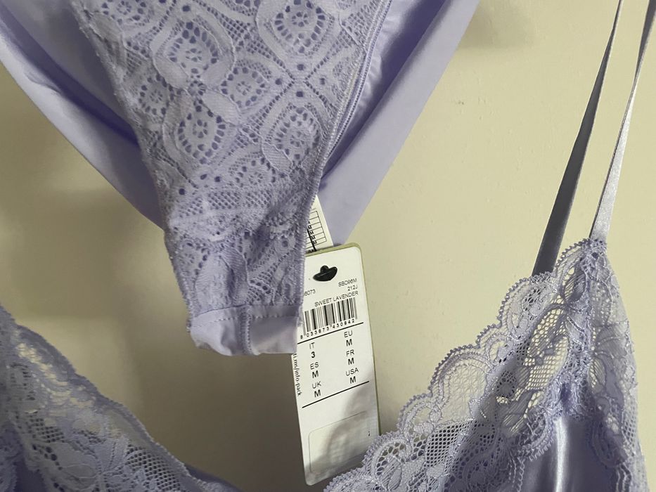 NOWA metki Koszulka do spania brazyliany S/M lawendowy niebieski halka
