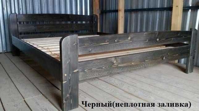 Ліжко Вікторія двоспальне массив дерева сосна. Кровать з деревини