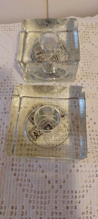 Porta velas antigos em vidro