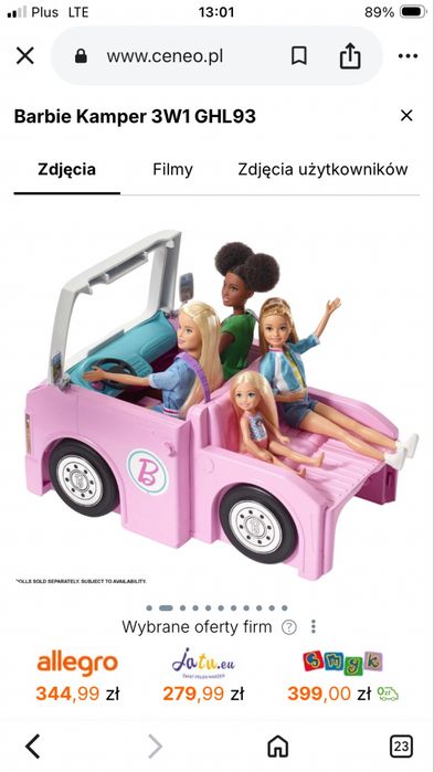 Barbie Kamper 3W1 GHL93