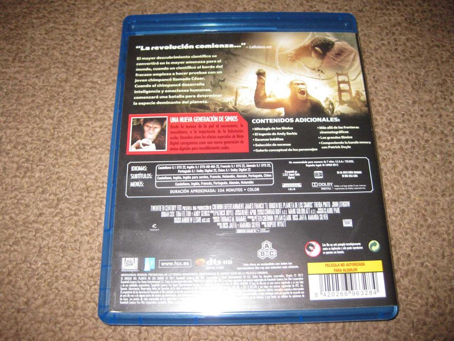 Blu-Ray "Planeta dos Macacos: A Origem" com James Franco