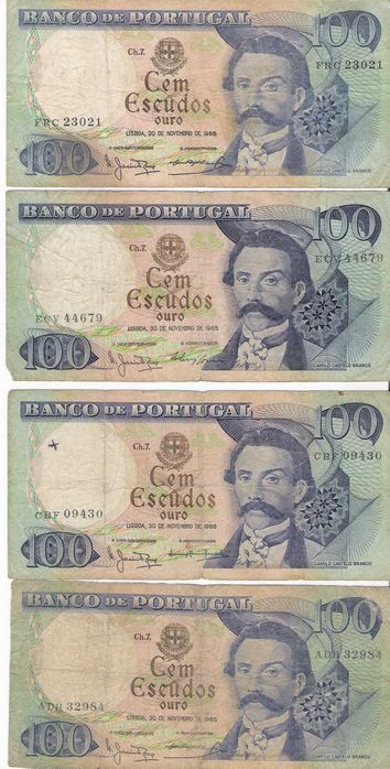 Notas 100 escudos Camilo Castelo Branco -1965