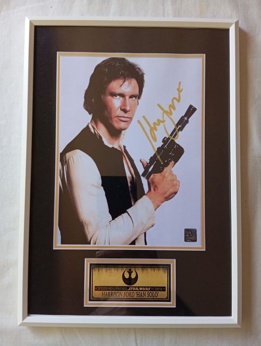 Moldura Filme Star Wars Han Solo com Autógrafo (A4)
