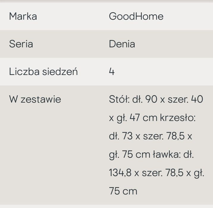 Zestaw mebli ogrodowych