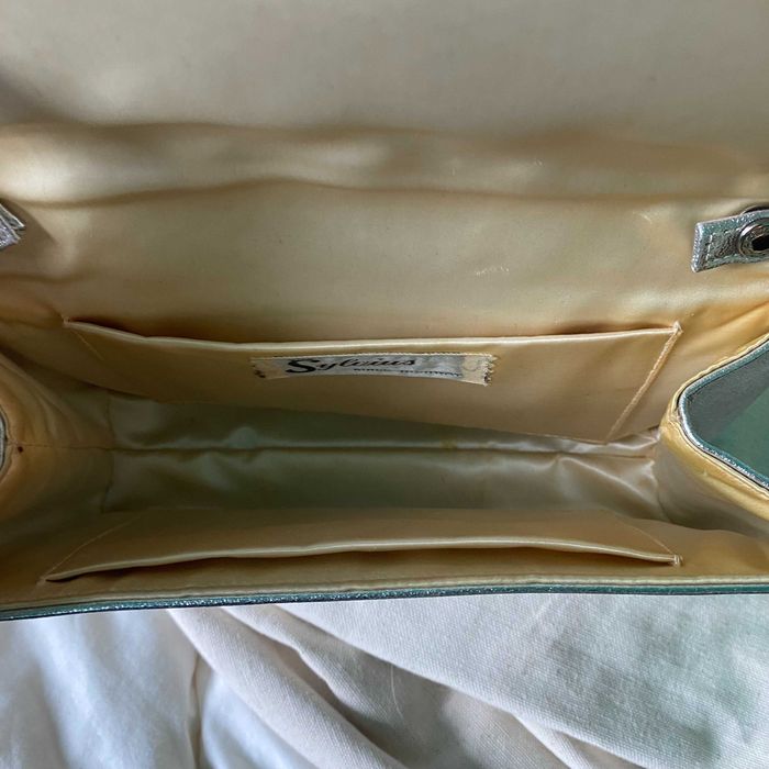 Torebka vintage unikat Sylvia’s King Highway srebrna kopertówka