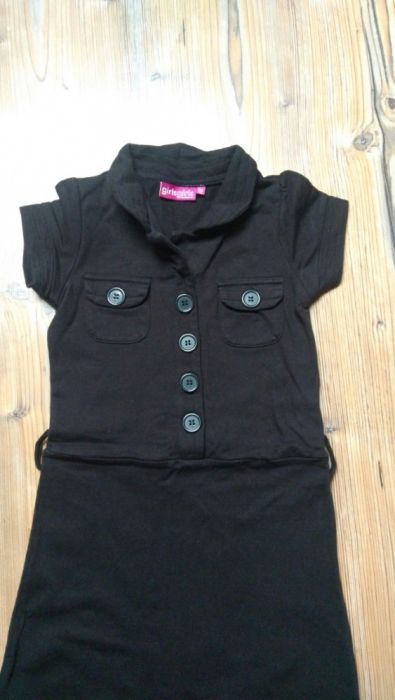 Sukienka czarna bawełna 134/140