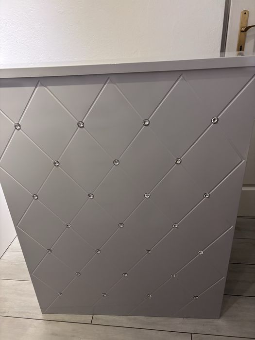 Recepcja fryzjerska lakierowana Alexa 80 cm kosmetyczna do salonu gabinetu SPA biały