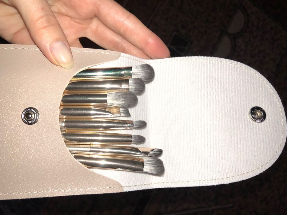 Пензлики набір для макіяжу, мейкапу в косметичці