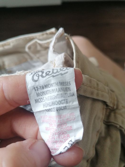 Szorty spodenki krótkie na lato beżowe jeans 86 Rebel