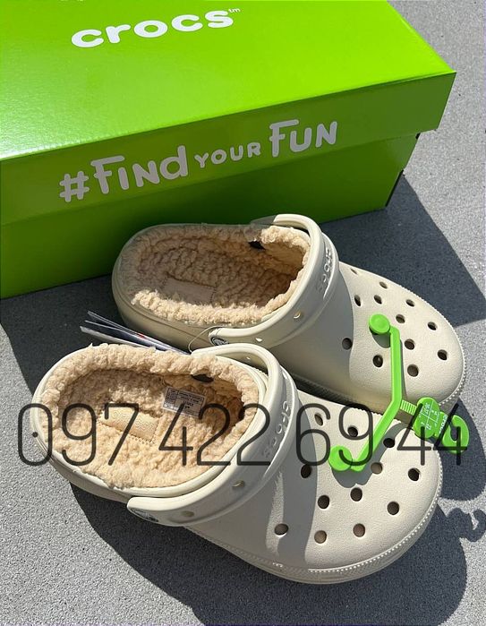 Теплі Сабо Крокс Класік Crocs Platform Lined з Хутром