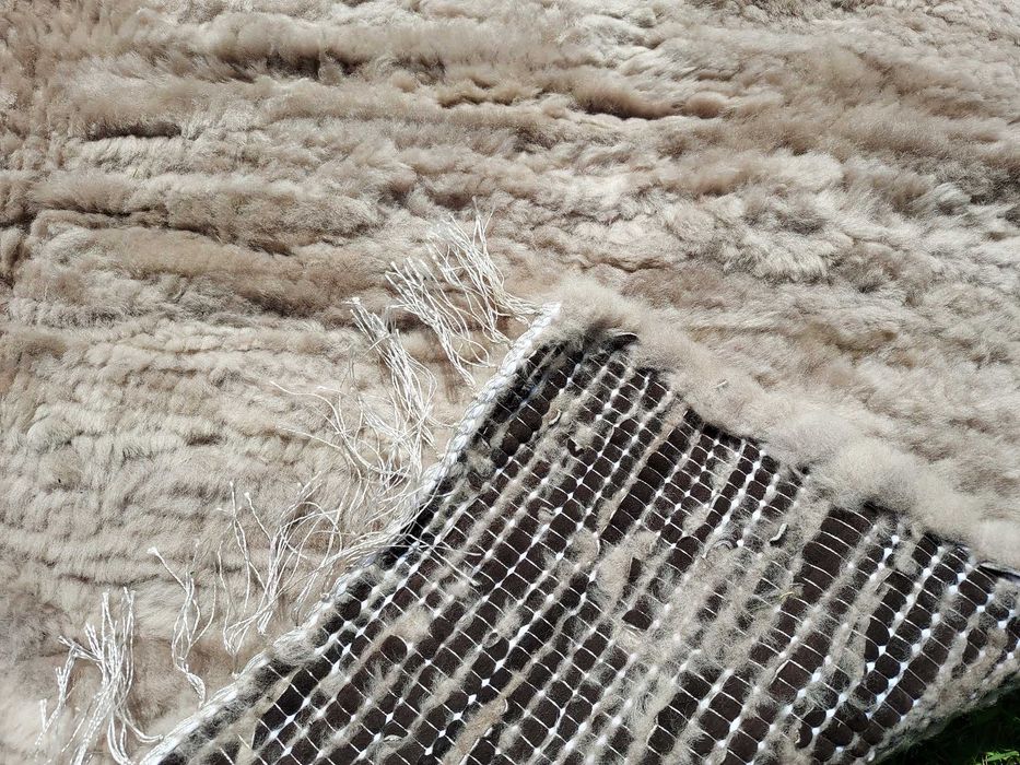 Dywan XXXL Skórzany Naturalna Skóra Owcza Dywan Tkany Ręcznie Wełna