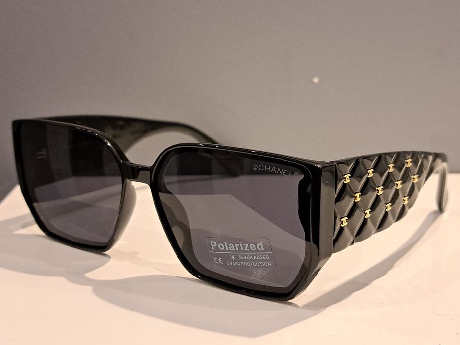 CHANEL czarne nowe damskie okulary przeciwsłoneczne polaryzacyjne