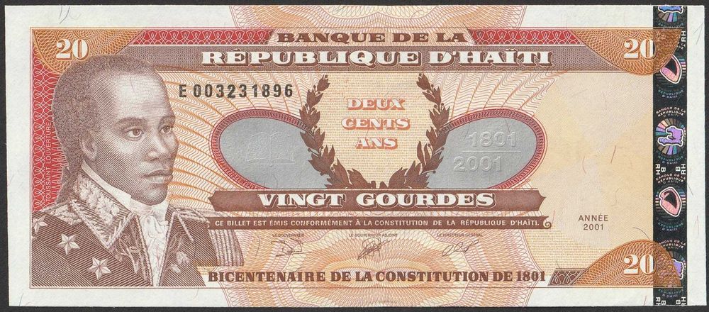 Haiti 20 gourdes 2001 - stan bankowy UNC