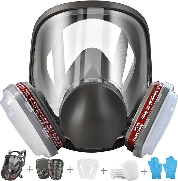 Maska gazowa do malowania, respirator wielokrotnego użytku z filtrami