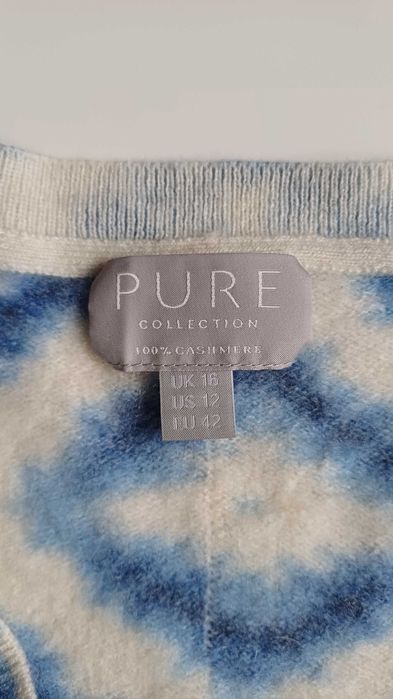 Kaszmirowy sweter z motywem abstrakcyjnym Pure Collection S/M oversize