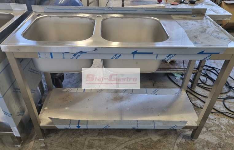 Stół dwukomorowy z półką 1200x600x850