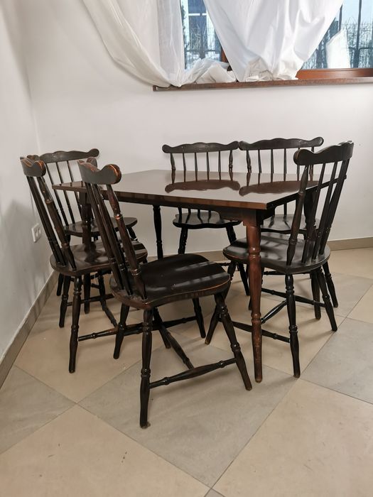 Zestaw stół i krzesła King Edward Jasienica PRL