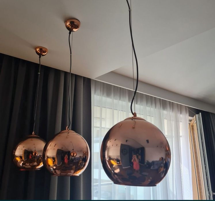 Lampy Bolla 3szt miedziane