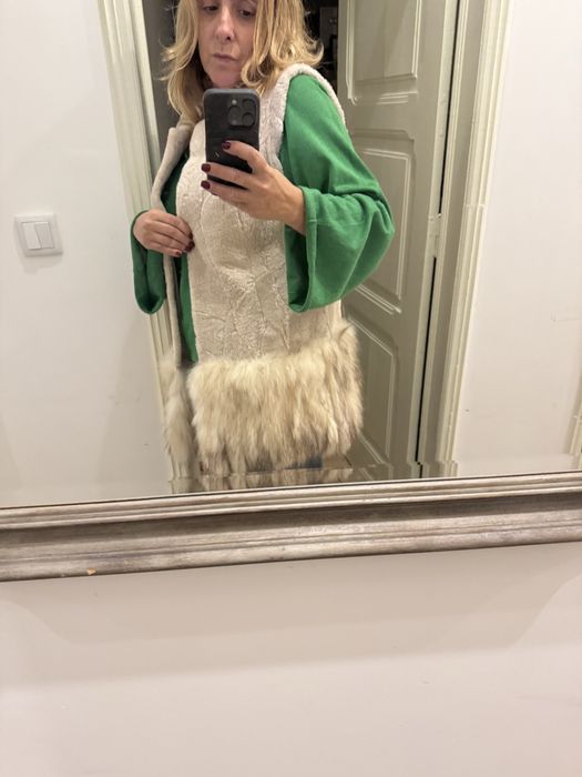 Colete pele de ovelha e raposa