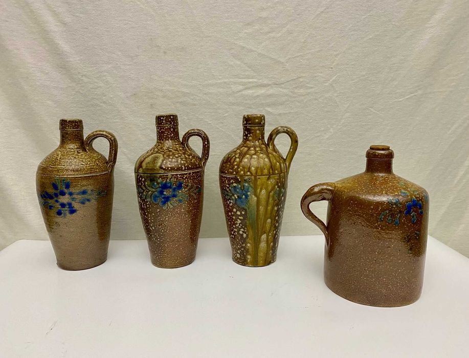Lote 4 Bilhas e Potes Antigos em Grés Salino - Decoração Rústica